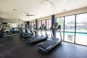 San Antonio apartment for rent - A gym with treadmills and other exercise equipment.