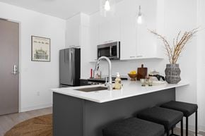 Milwaukee apartment for rent - a kitchen with a counter top and a sink