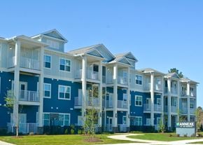 Wilmington apartment for rent - Apartment complex with blue and white buildings and a sign that says "ANNEXE".