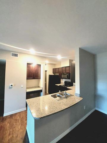 Midlothian apartment for rent - A kitchen with a granite countertop and a sink.