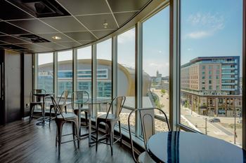 Adjacent to fiserv forum in the heart of the deer district