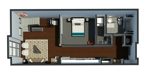 Floor plan for 2 beds, 2 baths, 1014 sqft