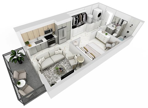 Floor plan for studio, 1 bath, 480 sqft