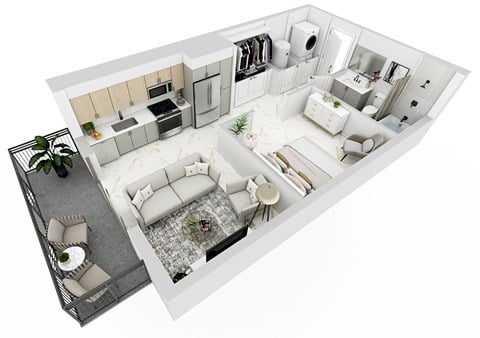 Floor plan for studio, 1 bath, 540 sqft