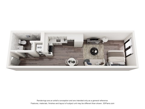 Floor plan for studio, 1 bath, 468 sqft
