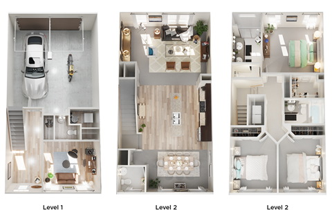 Floor plan for 3 beds, 2.5 baths, 1800 sqft