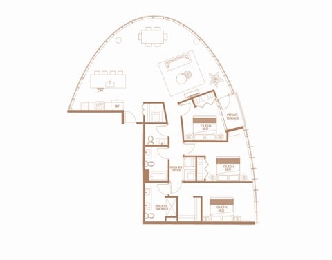 Floor plan for 3 beds, 2.5 baths, 1680 sqft