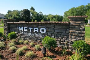 Wilmington apartment for rent - A stone wall with the word Metro on it.