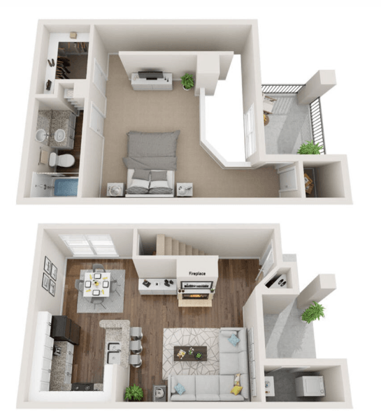 Floor plan for 1 bed, 1 bath, 840 sqft