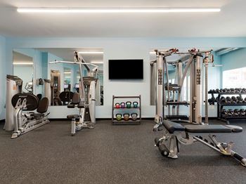 Fitness center with expresso virtual spin bike