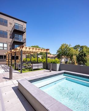 St Paul apartment for rent - Exterior pool  at Harper Apartments in St Paul, MN