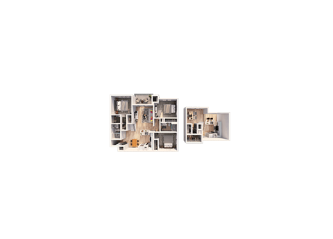 Floor plan for 3 beds, 2 baths, 1494 sqft