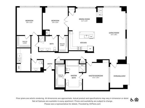 Floor plan for 3 beds, 2.5 baths, 2459 sqft