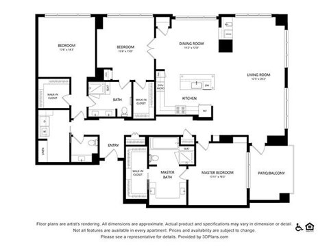 Floor plan for 3 beds, 2.5 baths, 2459 sqft