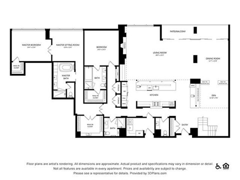 Floor plan for 3 beds, 3.5 baths, 3784 sqft