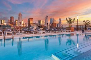 Denver apartment for rent - the pool at the ace hotel in downtown at sunset