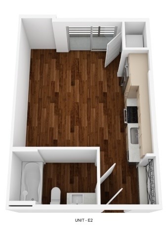 Floor plan for studio, 1 bath, 363 sqft