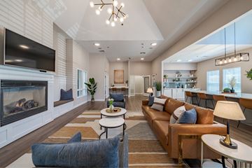 Medford apartment for rent - a living room with couches and a fireplace