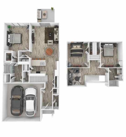 Floor plan for 3 beds, 2.5 baths, 1722 sqft