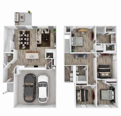 Floor plan for 4 beds, 2.5 baths, 1920 sqft
