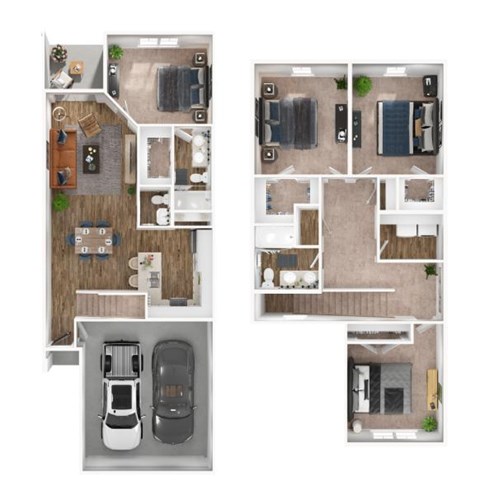 Floor plan for 4 beds, 2.5 baths, 1789 sqft
