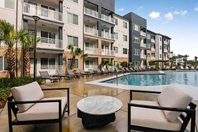 Pensacola apartment for rent - a building with a lot of colored lights on it