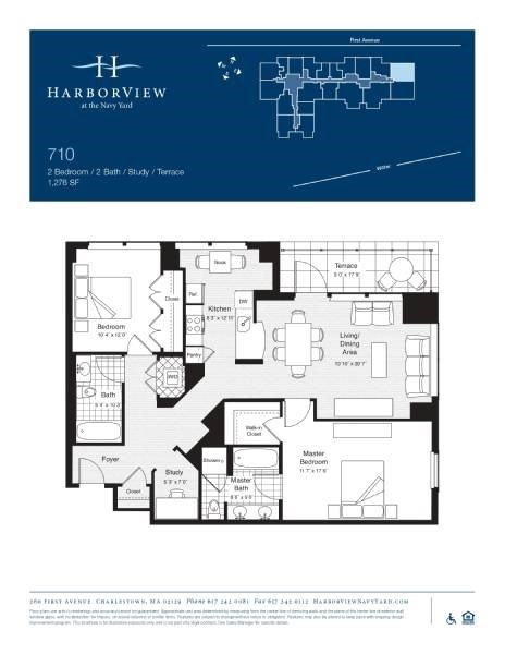 Floor plan for 2 beds, 2 baths, 1276 sqft