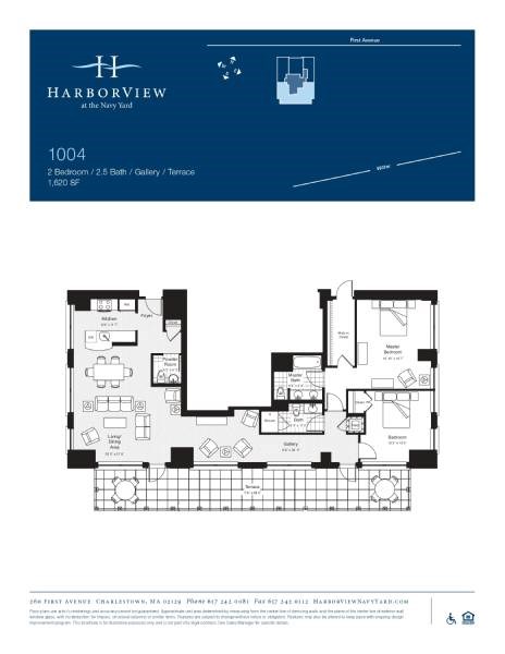 Floor plan for 2 beds, 2.5 baths, 1620 sqft