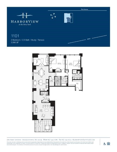Floor plan for 2 beds, 2.5 baths, 2066 sqft