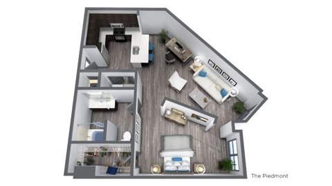 Floor plan for studio, 1 bath, 792 sqft