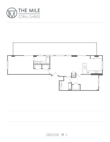 Floor plan for 2 beds, 2 baths, 1489 sqft