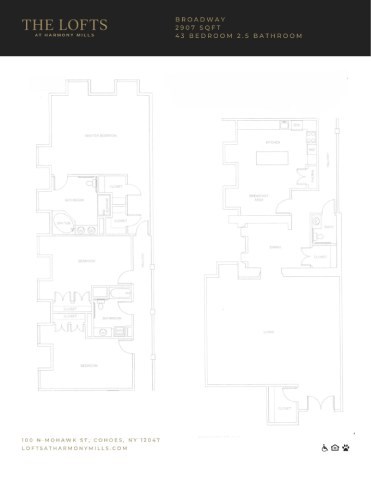 Floor plan for 3 beds, 2.5 baths, 2907 sqft