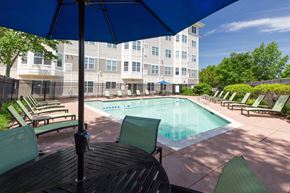 Canton apartment for rent - Pool View from Seating Area Under Umbrella | Canton Woods