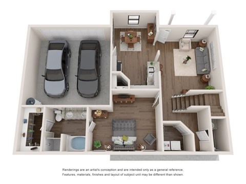 Floor plan for 4 beds, 2.5 baths, 2285 sqft