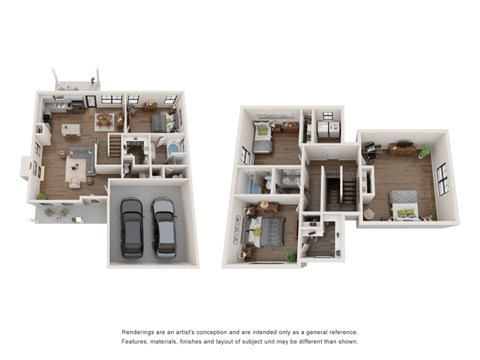 Floor plan for 4 beds, 2.5 baths, 2531 sqft