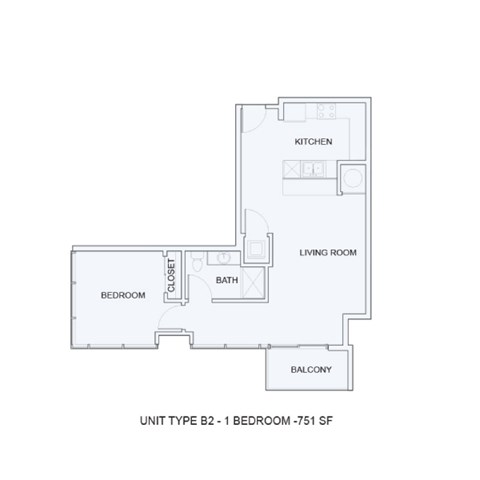 Floor plan for 2 beds, 2 baths, 1016 sqft