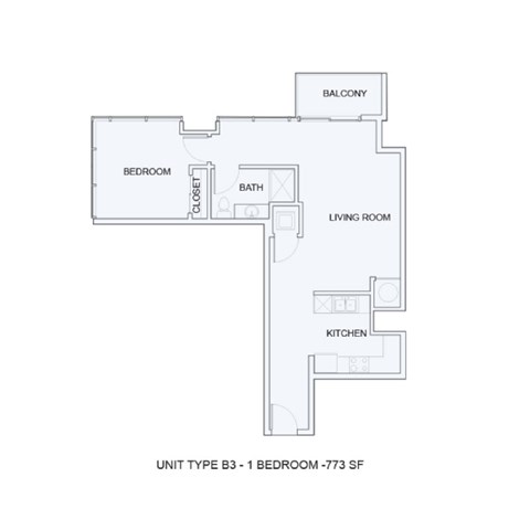 Floor plan for 2 beds, 2 baths, 1082 sqft