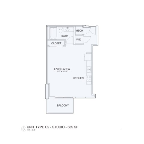 Floor plan for 3 beds, 3 baths, 1348 sqft