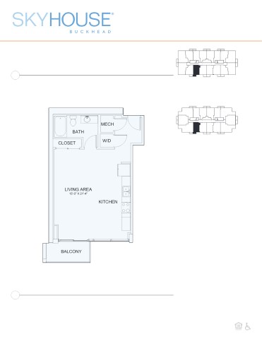 Floor plan for studio, 1 bath, 617 sqft