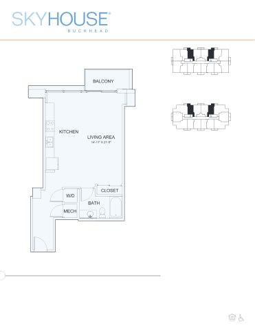 Floor plan for studio, 1 bath, 622 sqft