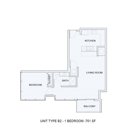 Floor plan for 2 beds, 2 baths, 1171 sqft