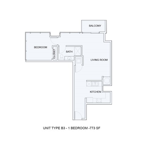Floor plan for 2 beds, 2 baths, 1301 sqft