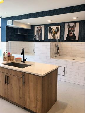 Atlanta apartment for rent - A kitchen with a sink and cabinets.