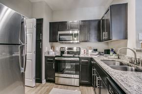 Houston apartment for rent - The Gael - fully equipped kitchen with marble countertops