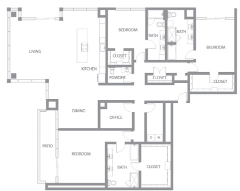 Floor plan for 3 beds, 1.2 baths, 3190 sqft