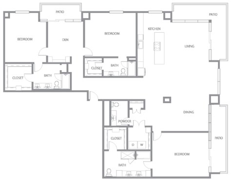 Floor plan for 3 beds, 1.2 baths, 3230 sqft