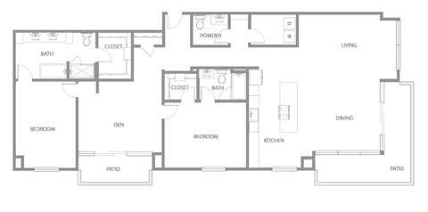 Floor plan for 2 beds, 1.2 baths, 2168 sqft