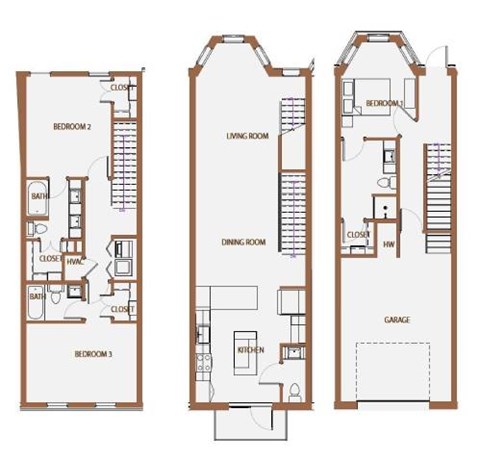 Floor plan for 3 beds, 2 baths, 1897 sqft