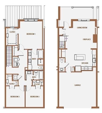 Floor plan for 3 beds, 2 baths, 1656 sqft