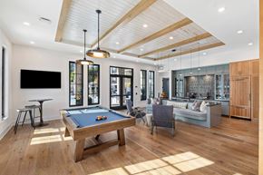 Summerville apartment for rent - A pool table is in the middle of a room with a TV and a couch.
